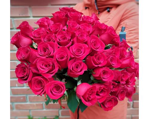 51 красная роза 50 см